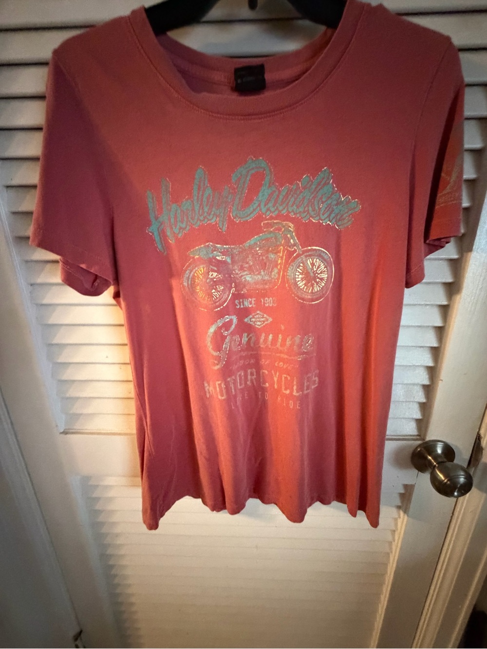 Minnesota Harley-Davidson Women’s Pink Graphic Tee Lg EUC
